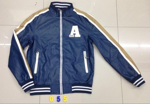 055 Men's pu fashion baseball jacket coat stock