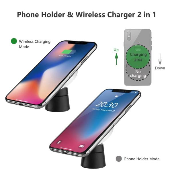 Magnetic Suction 10W Car Mount Qi Wireless Charger For  Iphone 12