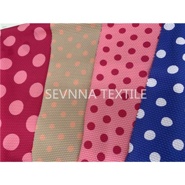 Polka Dot Recycled Swimwear Fabric Chlorine Resistance Fast Drying