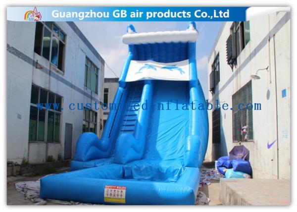 Blue Dolphin Inflatable Rental Water Slides Bounce House For Big Kids / Teenagers