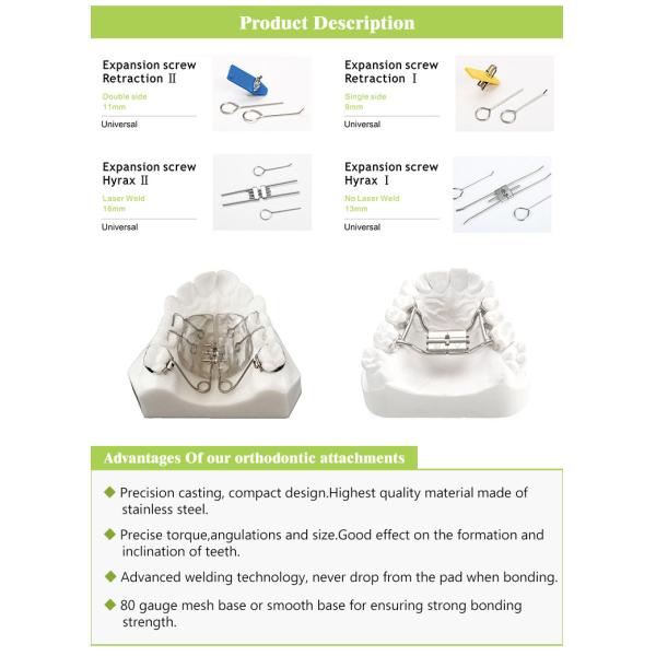 Класс I Продукты стоматологического здоровья Нержавеющая сталь Расширение винтов в ортодонтии
