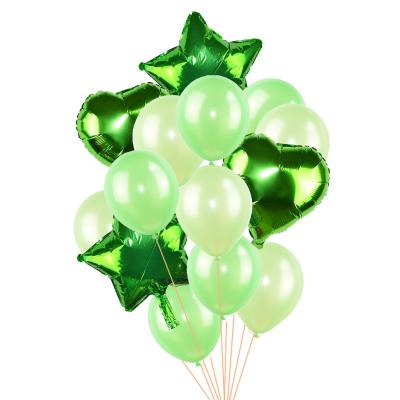 14pcs/set 18inch Heart Star Foil Balloons 12inch Latex Confetti Helium Air Ball Globo Multicolor Wedding Birthday Party
