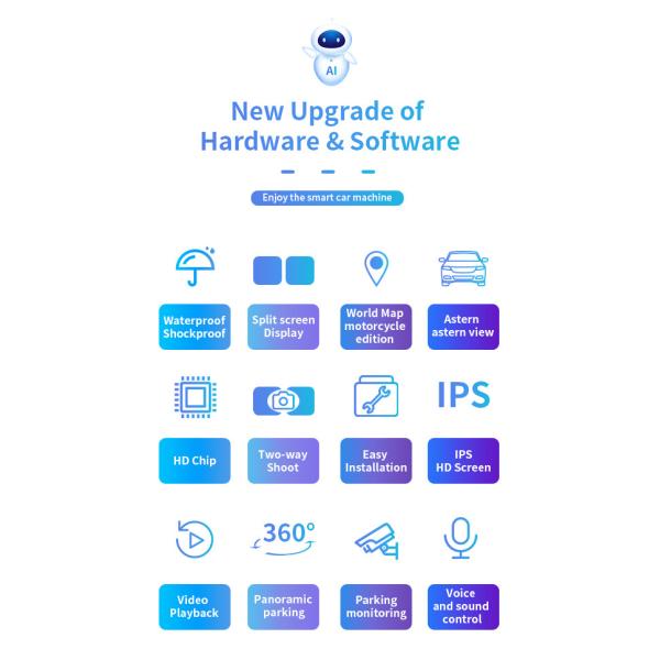 Полная камера автомобиля DVR HD движение тележки дороги 7 дюймов двойное спереди и сзади видео-