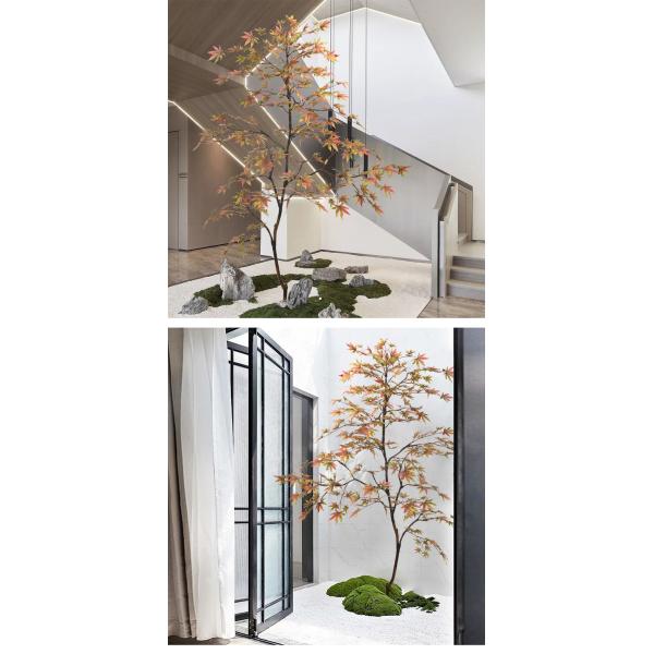 200cm Artificial Maple Tree No Light No Inserts Faux Potted Plants For Indoor Decor