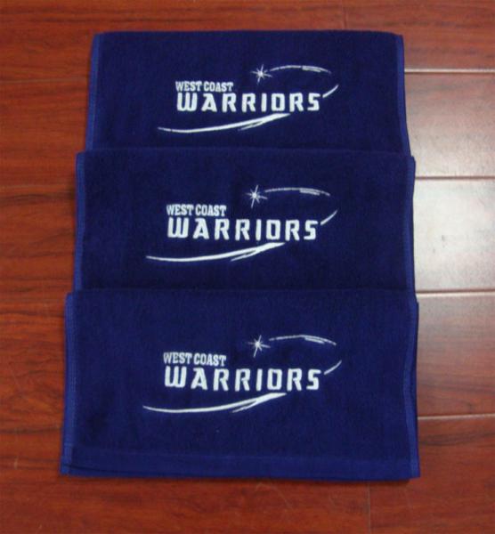 100% cotton Small MOQ blue color gym/sport/golf towel with custom brand logo