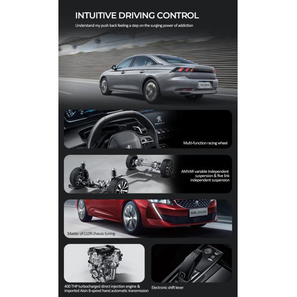 China Dongfeng Peugeot 508L 2022 400THP PureTech Passion Edition Car French Sedan Max Speed 230km/H Gasoline Vehicle