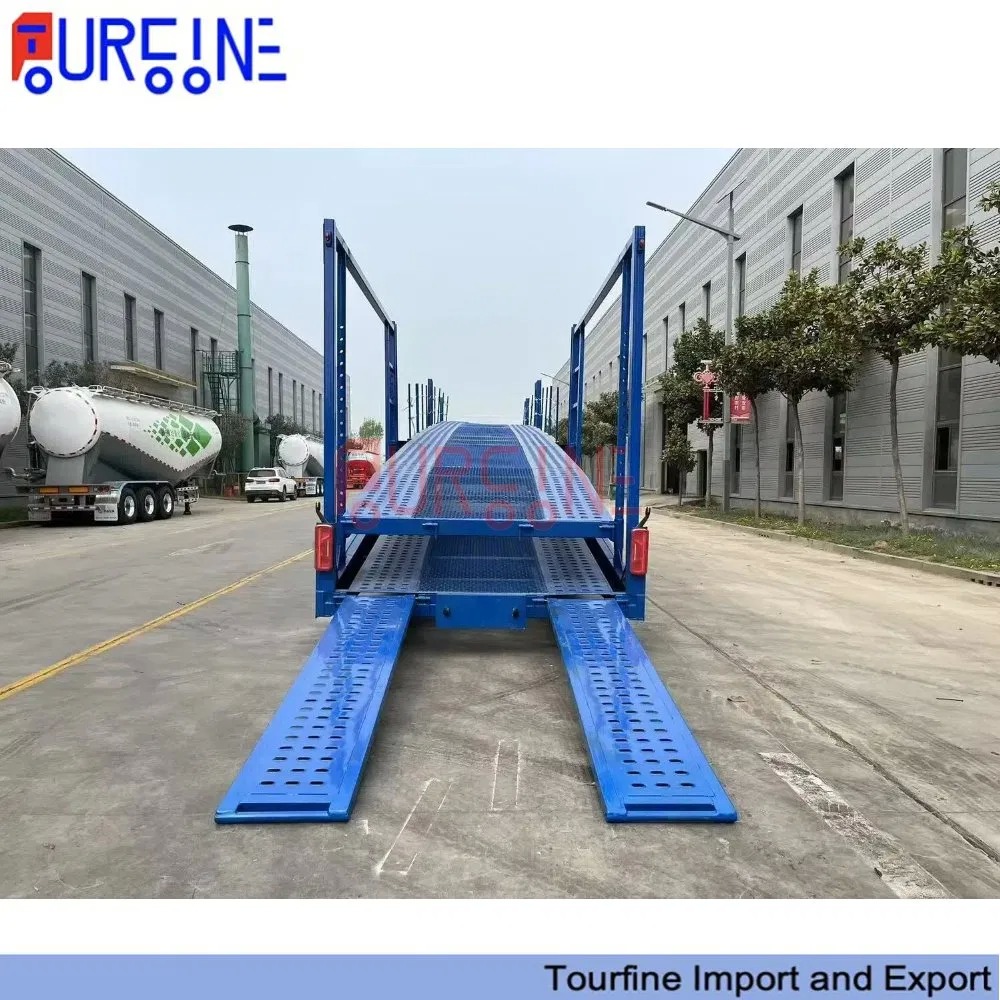 Steel Frame 8 Cars Car Carrier Truck Trailer 2 Axles Vehicle Transport Semi Trailer