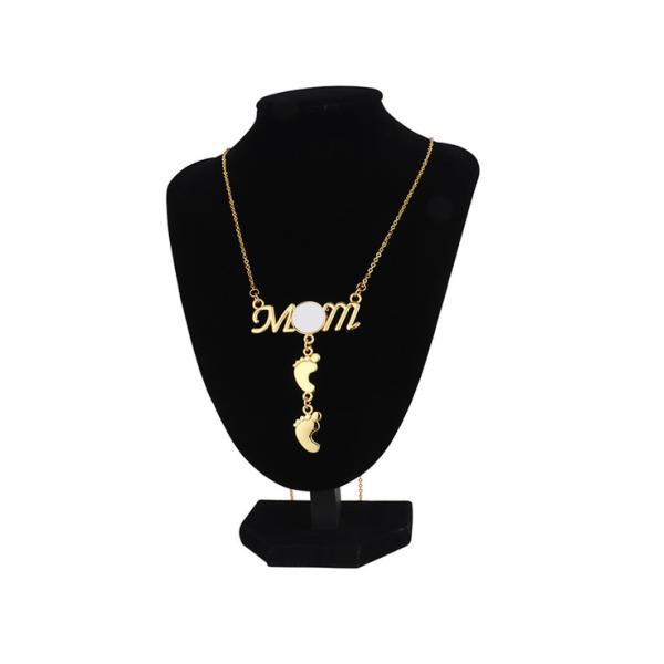 Regalo para el Día de la Madre Collar de sublimación Collar de huellas Collar personalizado Collar para mamá y bebé