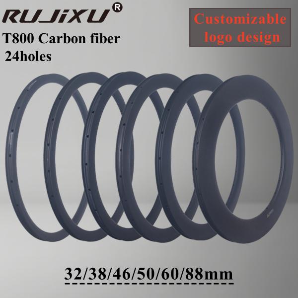 700C Carbon Fiber Road Bike Rim with T700/T800 Carbon and 32/38/46/50/60/88mm Depth for 700C*23C-32C Tires