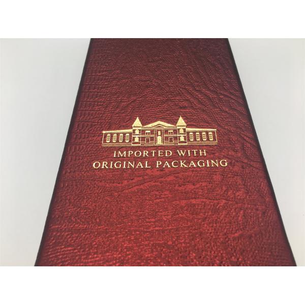 Custom PU Leather Luxury Bottle Packaging / Single Wine Box Hot Stamp Finishing