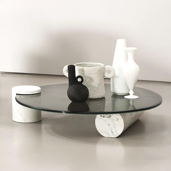 Modern Tempered Glass Top Coffee Table Nordic Minimalist Style 110cm