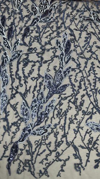 Sequin Vintage Inspired Embroidered Lace Baroque Floral Patterns For Regal And Romantic Formal Gowns