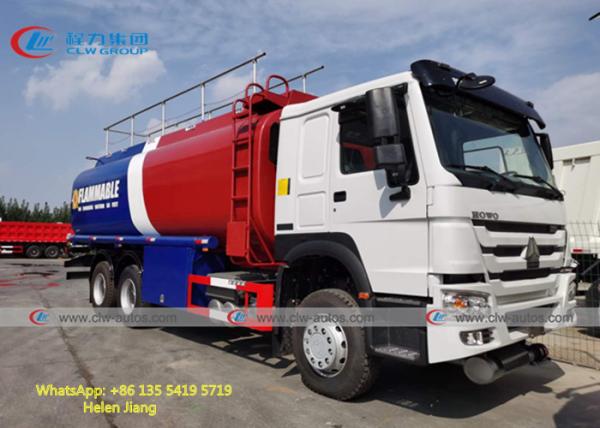 Caminhão de tanque da entrega do combustível de Sinotruk Howo 6X4 371HP 20M3 com 5 compartimentos