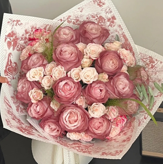 Flower Love Afternoon Tea Negro Papel de envoltura retro, papel en relieve de arte floral, papel de envoltura de flores impreso, tienda de flores papel en relieve artesanal