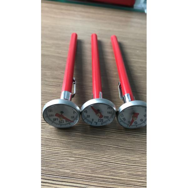 Stainless Steel Bimetallic Coffee Milk Thermometer Pocket Type With Plastic Sheath