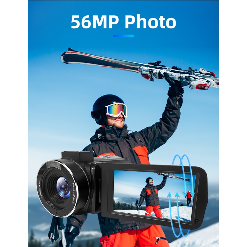 UHD 4K Video Camera 18X Digital Zoom 3.0 Inch IPS Screen Camcorder Vlogging Camera for YouTube with Wifi &Night Vision