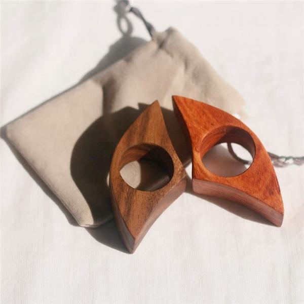 Vente à chaud livre en bois fait à la main marque-pages pouce porte-page de livre en bois bague de livre en bois