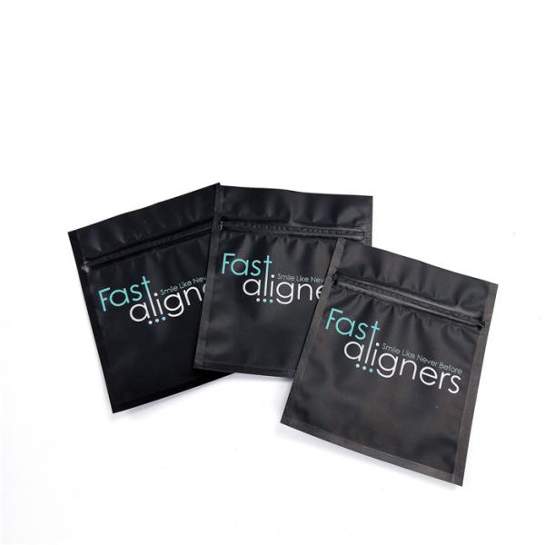 Custom Printed Electronic Products Packaging Bags Black Matte Mylar Plastic Flat Pouch