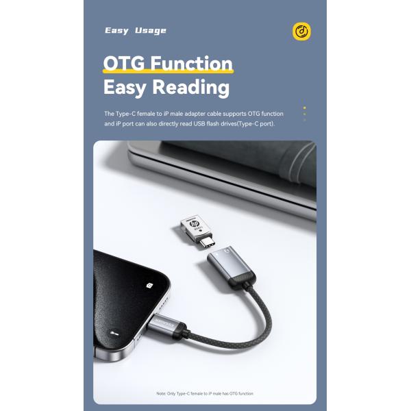 Essager ES-YP27 Usb Type C To Lightning iPhone Audio Converter Charger Adapter Cable