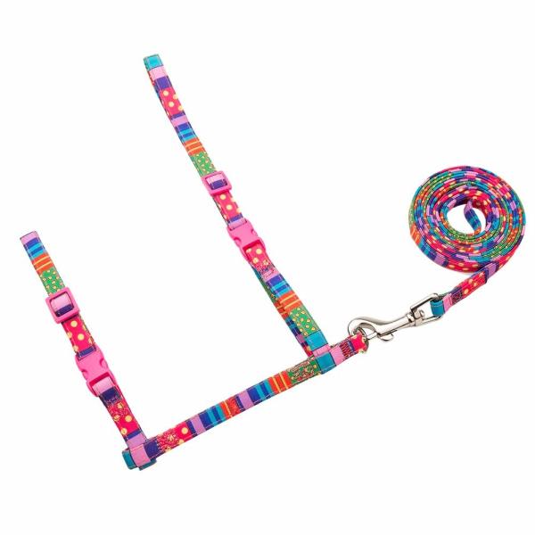 Cat Harness com grupo da trela - correia macia ajustável com projeto da forma