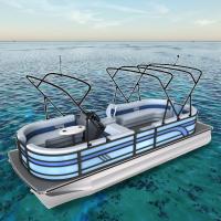 Bateau ponton sportif en aluminium, capacité 12-15 personnes, puissance maximale jusqu'à 150 CV