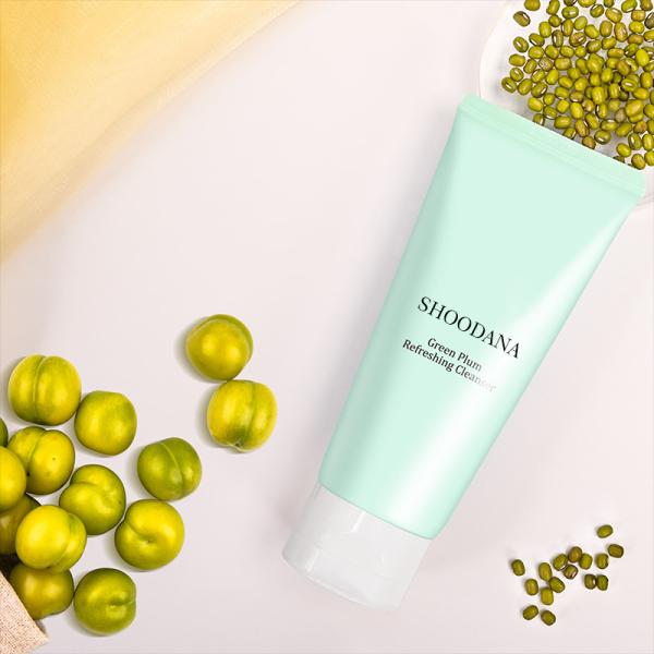 Limpieza facial Ciruela verde natural orgánica calmante Hidratante espumante limpieza profunda Blanqueador lavado facial