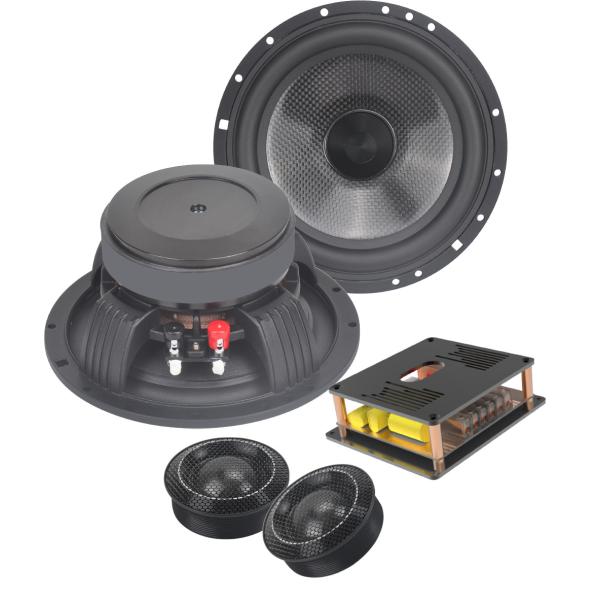6.5 Components speaker CMP652,150wrms, 6.5'' 2-way WF: 1.5'' voice coil, 4 ohms, Sensitivity: 87.6dB, freq. response: 50-10.7kHz.  TW: 1.1''voice coil,  4 ohms, Sensitivity: 92dB, freq. response: