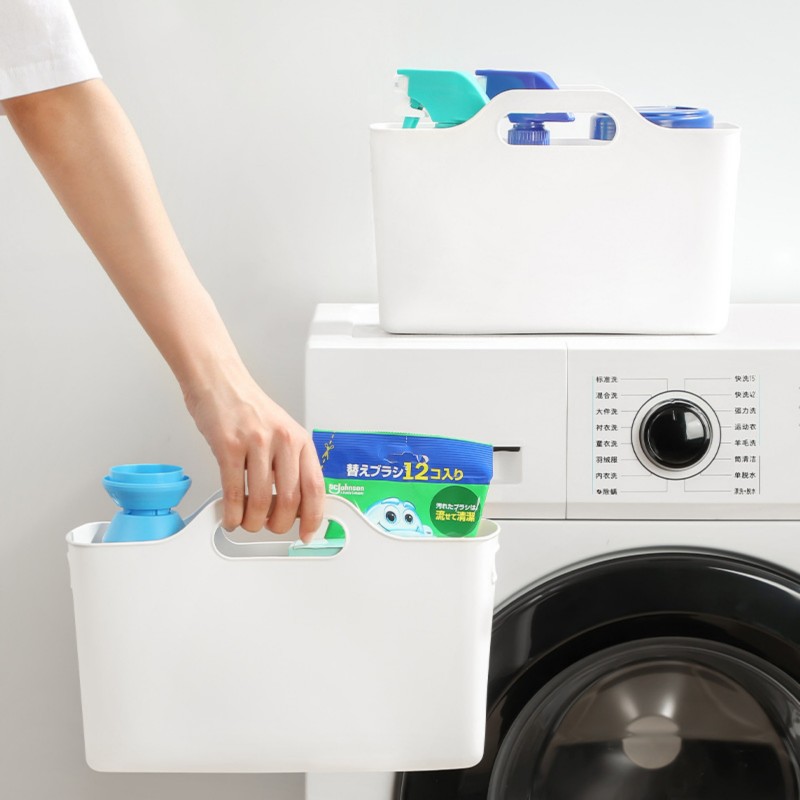 Plastic Handle Storage Box Kitchen Cabinet Clutter Organizer Bathroom Supplies Storage Basket PE Soft Storage Basket