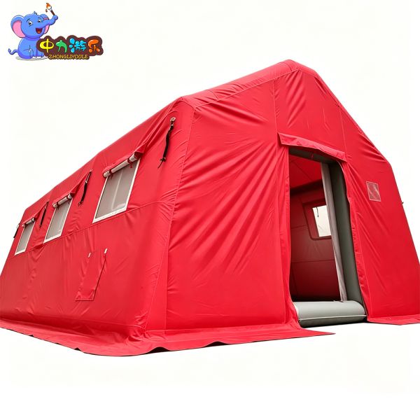 Custom Giant Inflatable Tent 0.9 mm PVC Airtight Emergency Shelter for Disaster Relief, Outdoor Camp, Event Rental OEM Factory