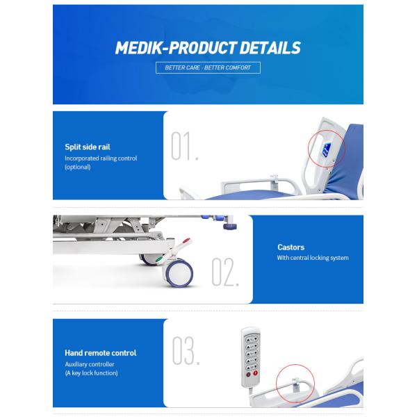 Электрическая кровать с кроватью больницы ICU управления внутренней построенной с функцией CPR
