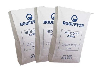 O produto comestível colou sacos de papel brancos de empacotamento higiênicos da parte inferior lisa de Brown dos sacos da válvula