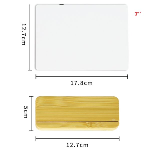 7inch 8inch Sublimation Aluminum Photo Frame Bamboo Base Blanks Custom Metal Picture Frames