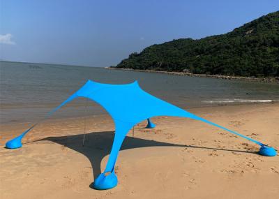 Blue Leica Polyester Pop Up Beach Sun Shade Tent Uv Protection 210X210X170CM