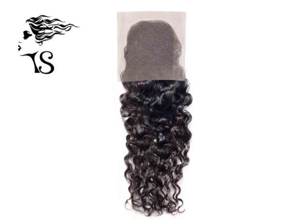 Custom Deep Wave Lace Front Top Closure , 4x4 Brazilian Curly Lace Frontal Piece