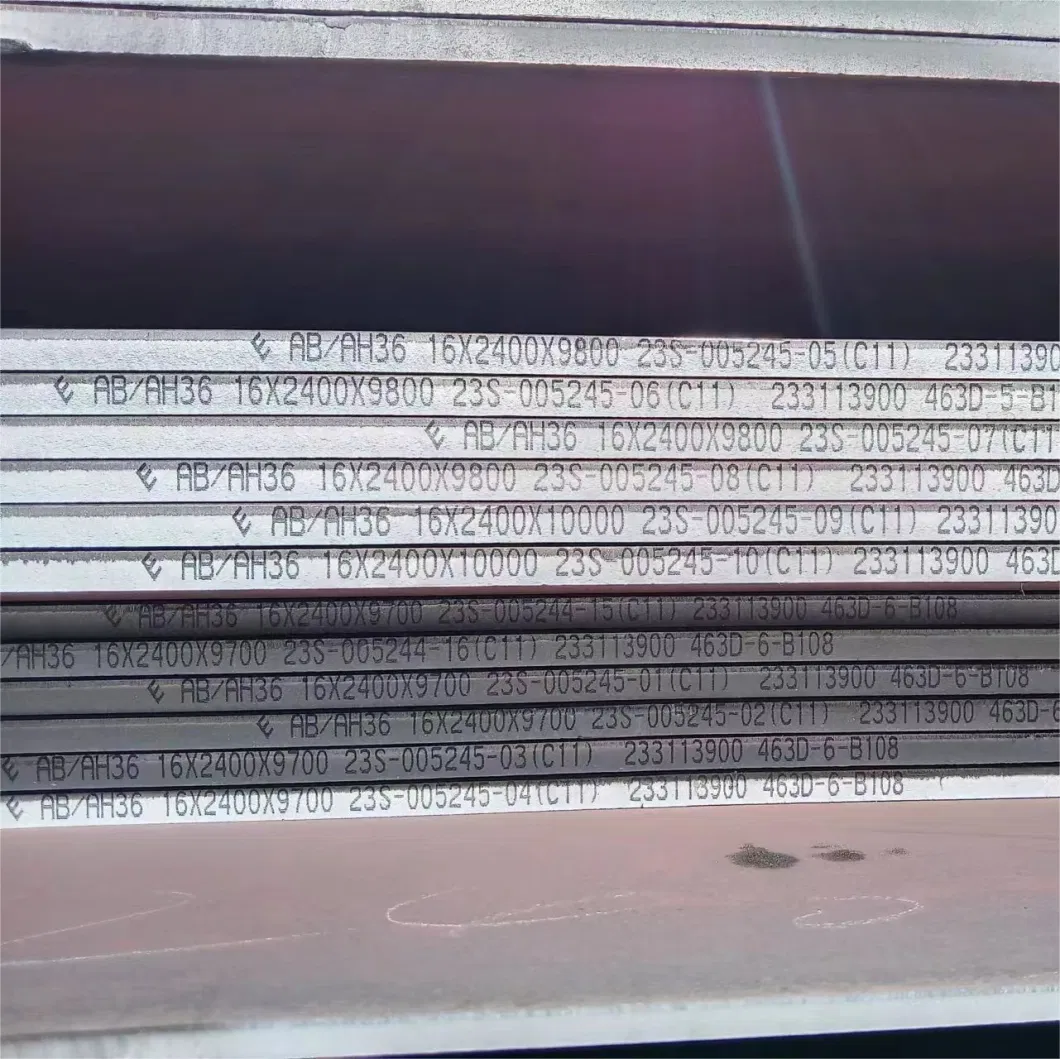 ASTM 131 Стальная плита для судов класса AH36 DH 36 EH36 EH40 9144mmL X 2438mmW X 20mmT