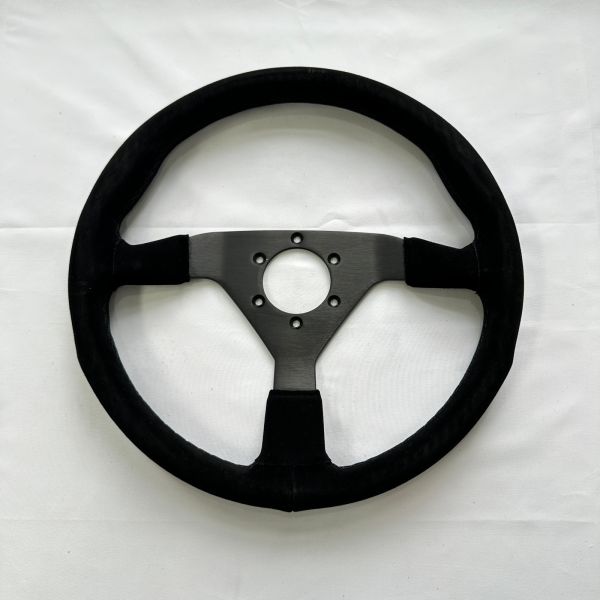 Aluminum Alloy Suede Racing Steering Wheel 6 Bolt 6x70mm 350mm Deep Dish 36mm
