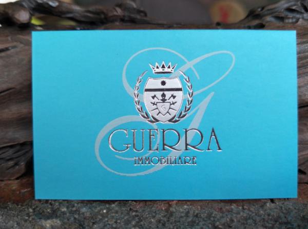 Silver Foil Silk Laminated Business Cards Art Paper Hot Stamping Surface Finish