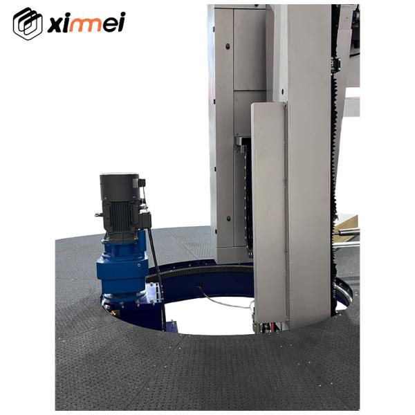 C-618 Mesa de trabajo redonda de alta gama Carrusel Banda horizontal Máquina de corte de cuchillo y operación silenciosa Bloques de espuma PU Máquina de corte con plataforma de superficie de arena antideslizante y absorción de aire