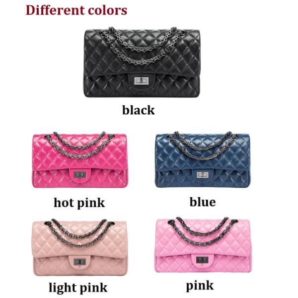 Classic Genuine Leather Flap Bag , Double Use Cross Body Quilted Chain Bag