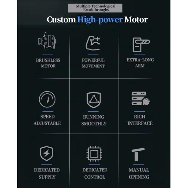 Тяжелая скорость регулируемый автоматический воздушный барьерный ворота высотой 6 метров ограждение рукой 250 Вт BLDC мотор