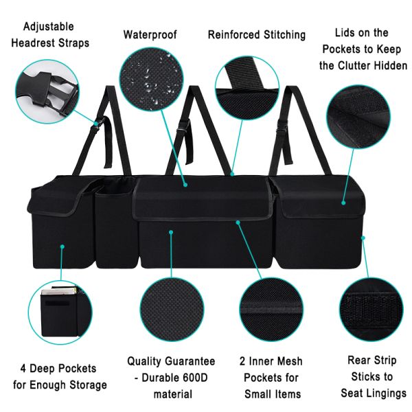 Insulated Grocery Tote Car Trunk Organizer With Cooler Bag Tote Padded Lid