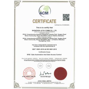Shenzhen Jutai Comm Co., Ltd. Certifications