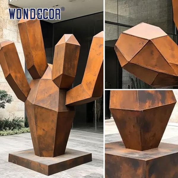 Villa al aire libre Jardín Koteng Escultura de cactus de acero