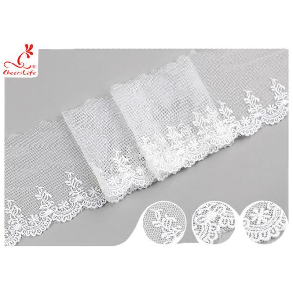 Отделка шнурка нейлона вышивки Шри-Ланки флористическая с подгонянным материалом хлопка