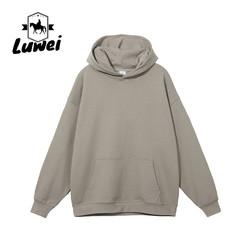 Embroidery Custom Quality Gym Sports Polyester Washed Oversize Sweatshirt White Embroidery Men's Hoodies