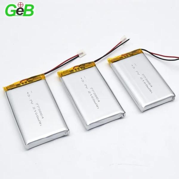 Baterias Li-Polymer de alta capacidade 3.7V 773864 3.7V Lipo Cell 2100mAh Li-Ion Polymer recarregável para dispositivo móvel