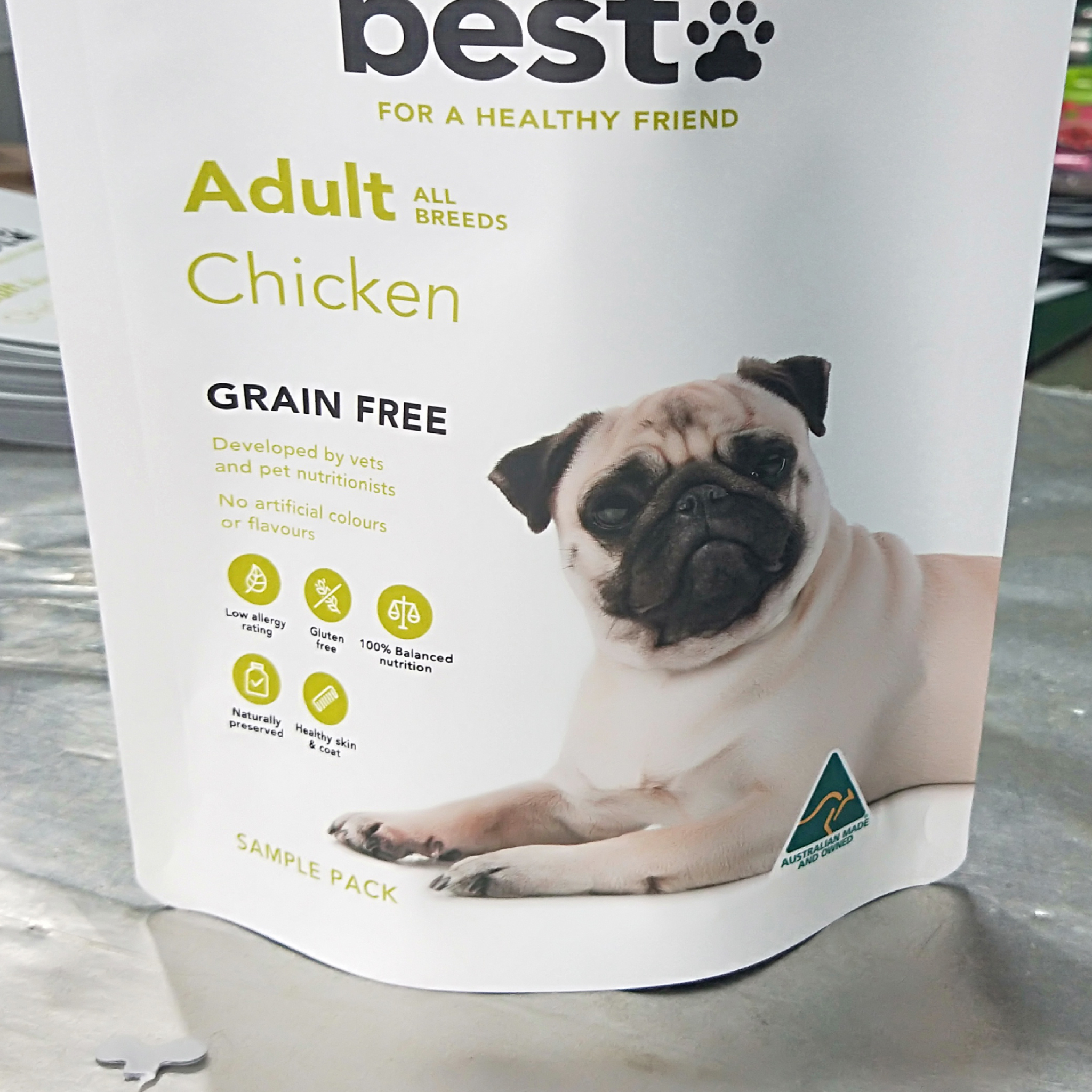 Stand-Up Pet Food Pouches With Pull Tab Zipper | User Friendly Visible Resealable Zip Doypack For Grain Free Dog Cat Food Custom Printed OEM
