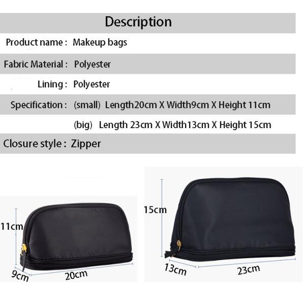 Brush bag and makeup bag 2 in one women's small portable travel set storage bag