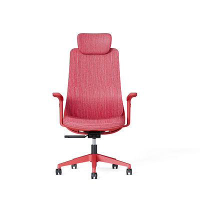 Red Mesh Fabric Ergonomic Office Executive Chair Special Armrest Design Offering Comfortable Seat Cushion Adjustable Height and Tilt Lock for Enhanced Work Efficiency