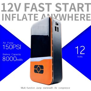 Compact 600A Peak Current Jump Starter with 150 PSI Air Compressor and 30000mAh Portable Power Bank